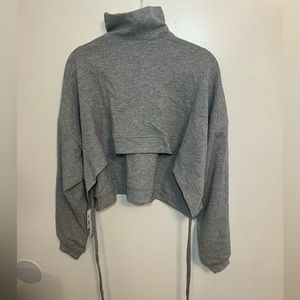 COMMENSE Zip Up Tie Back Sweatshirt